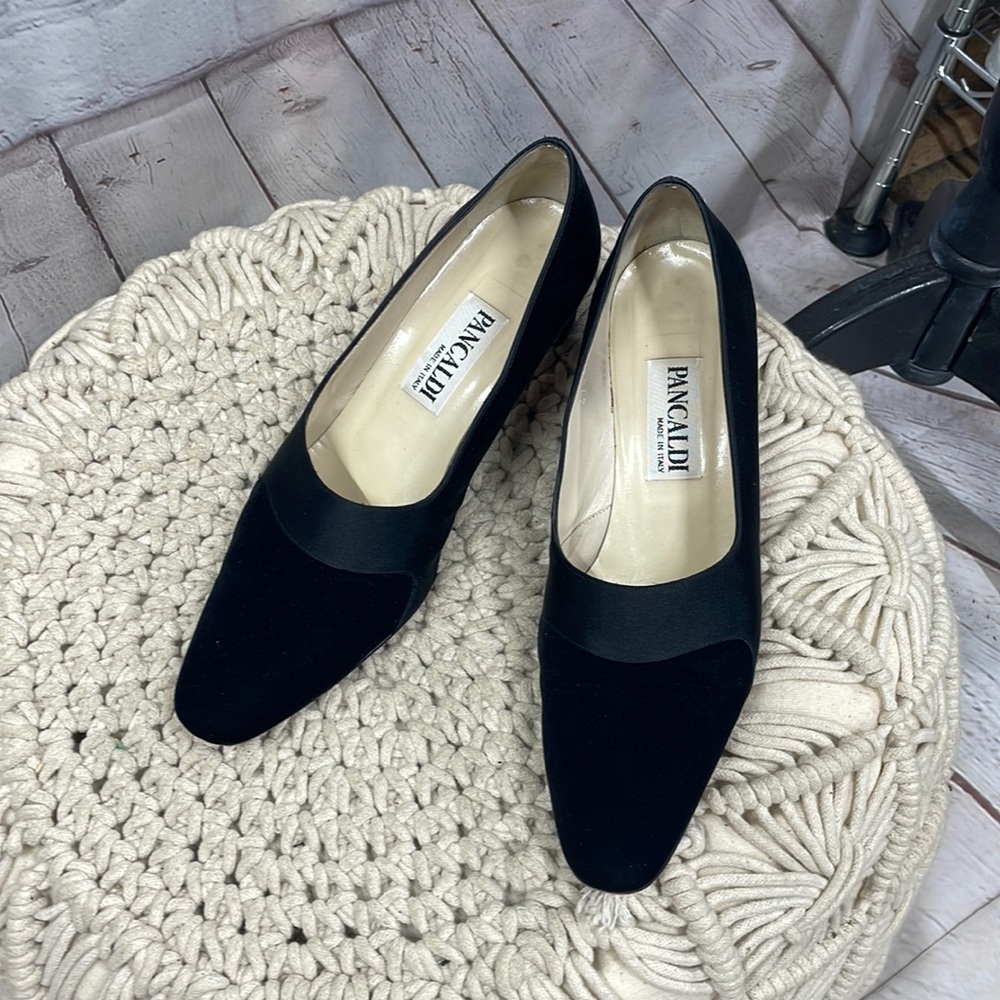 Pancaldi suede satin vintage pumps made in Italy size 37